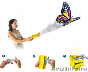 Летающая бабочка-вкладыш flying butterfly для открыток оптом и в розницу - Изображение #2, Объявление #1229283